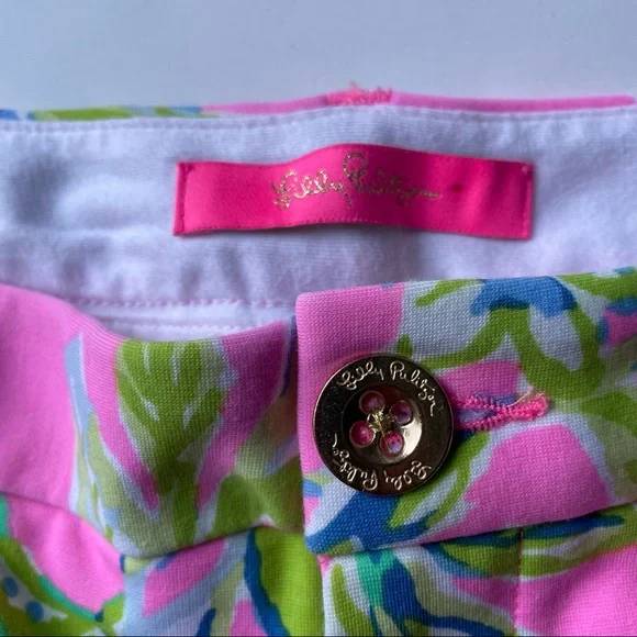 Lilly Pulitzer Callahan Knit Short 5” Casual Stretch Multicolor Pink Size 00 - Picture 5 of 8